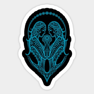 Blue Gemini Zodiac Sign Sticker